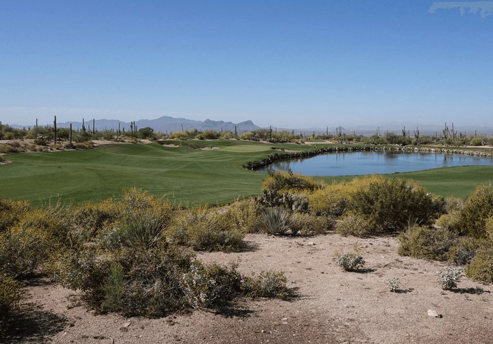 The Golf Club at Dove Mountain in Marana, with desert mountains beyond
